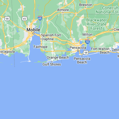 Map showing location of Alabama Point (30.278260, -87.555260)
