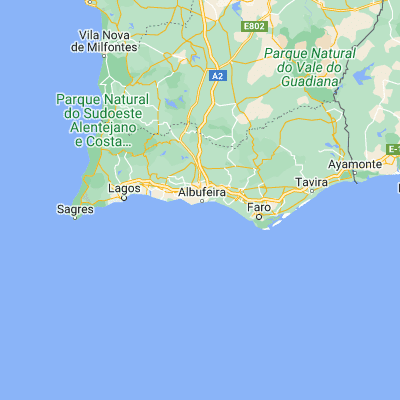 Map showing location of Albufeira (37.088190, -8.250300)