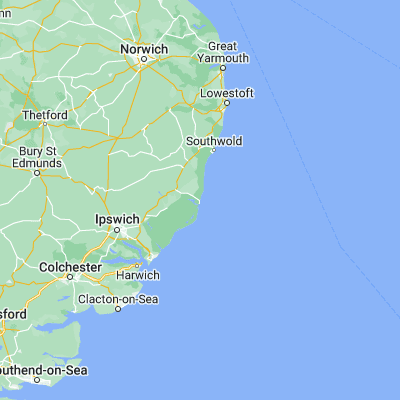 Map showing location of Aldeburgh (52.152590, 1.601240)