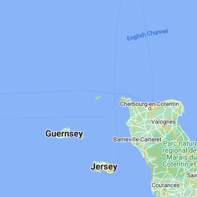 Map showing location of Alderney (Braye) (49.713600, -2.199580)