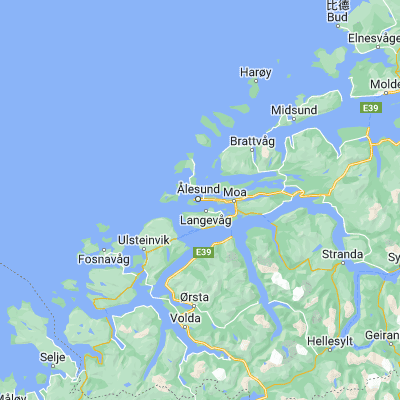 Map showing location of Ålesund (62.472250, 6.154920)
