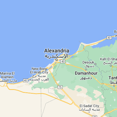 Map showing location of Alexandria (31.215640, 29.955270)