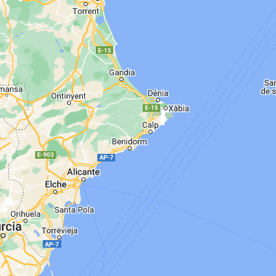 Map showing location of Altea (38.598850, -0.051390)