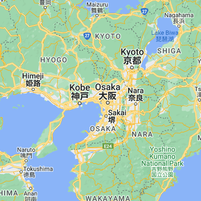 Map showing location of Amagasaki (34.716670, 135.416670)