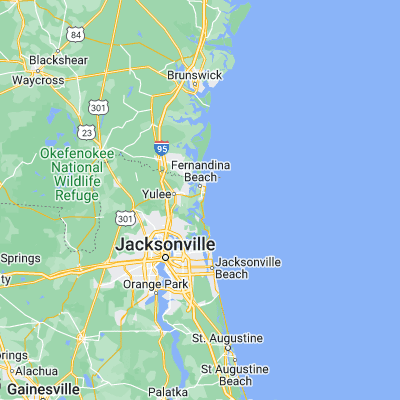 Map showing location of Amelia Island (30.607740, -81.460090)