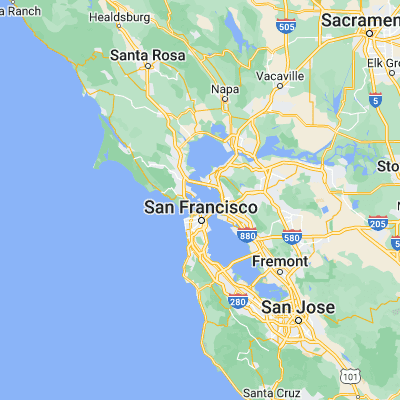 Map showing location of Angel Island (37.862700, -122.431920)