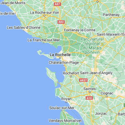 Map showing location of Angoulins (46.105260, -1.107130)