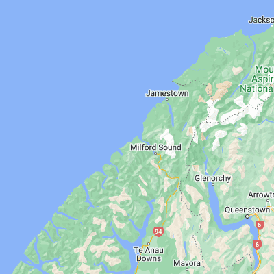 Map showing location of Anita Bay (-44.583330, 167.783330)