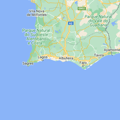 Map showing location of Armação de Pêra (37.102560, -8.356950)