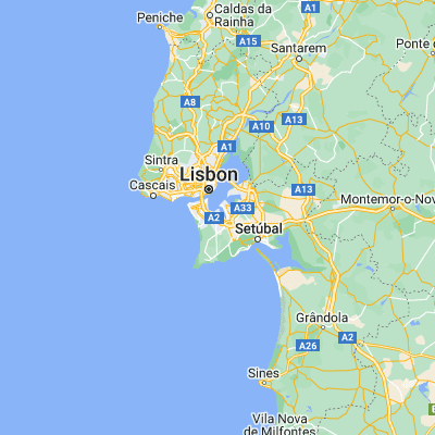 Map showing location of Arrentela (38.616670, -9.100000)