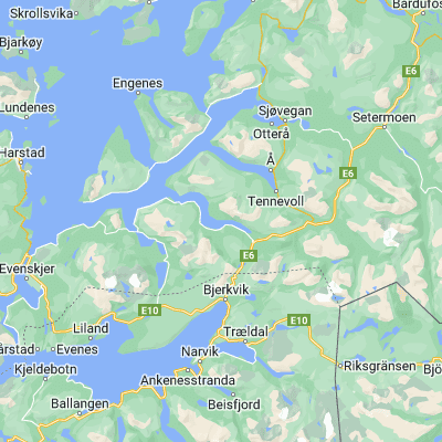 Map showing location of Årstein (68.690330, 17.542240)