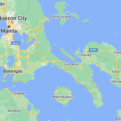 Map showing location of Atimonan (14.002700, 121.920780)