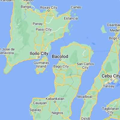 Map showing location of Bacolod City (10.666670, 122.950000)