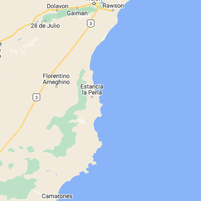 Map showing location of Bahía Janssen (-44.017740, -65.230640)