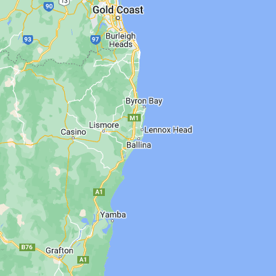 Map showing location of Ballina (-28.864140, 153.565410)