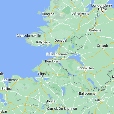 Map showing location of Ballyshannon (54.500000, -8.183330)