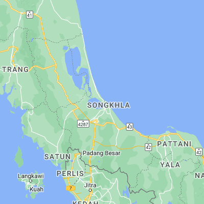 Map showing location of Ban Mai (7.204110, 100.545080)