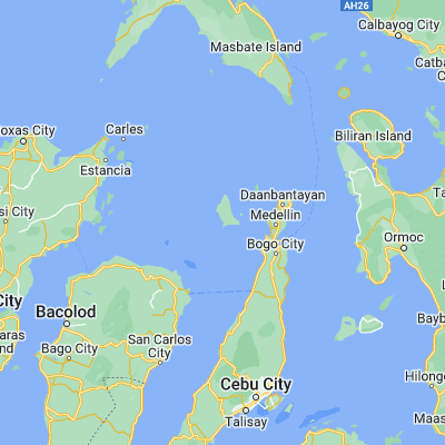 Map showing location of Bantayan (11.168300, 123.722300)