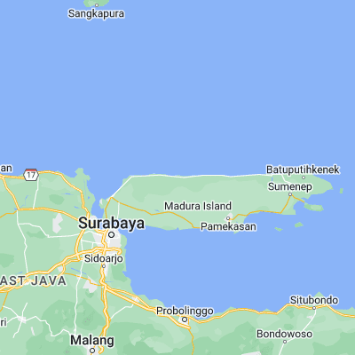 Map showing location of Banyuates (-6.896700, 113.155400)