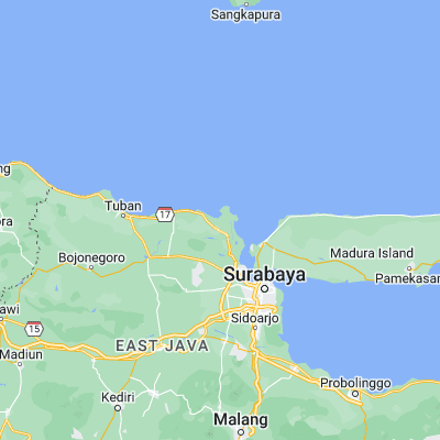 Map showing location of Banyulegi (-6.912300, 112.531000)