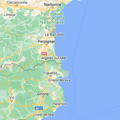Map showing location of Banyuls de la Marenda (42.483750, 3.128970)