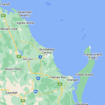 Map showing location of Bargara (-24.814760, 152.462570)