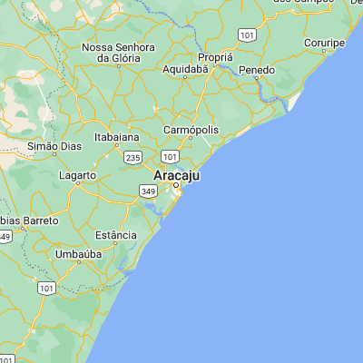 Map showing location of Barra dos Coqueiros (-10.908890, -37.038610)