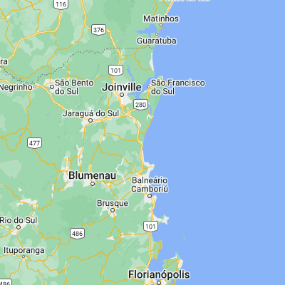 Map showing location of Barra Velha (-26.632220, -48.684720)