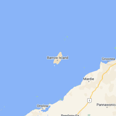 Map showing location of Barrow Island (-20.779870, 115.403150)