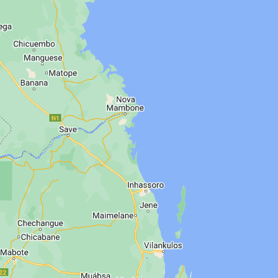 Map showing location of Bartolomeu Dias (-21.176390, 35.124170)
