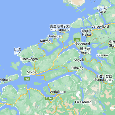 Map showing location of Batnfjordsøra (62.892710, 7.681800)