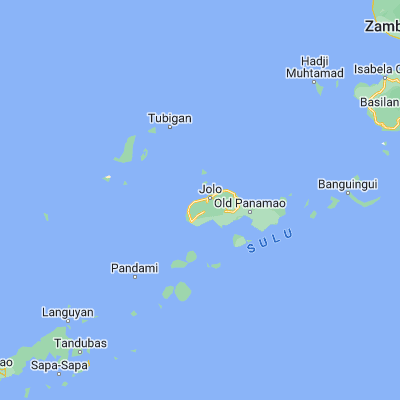 Map showing location of Bato Bato (6.034400, 120.946300)