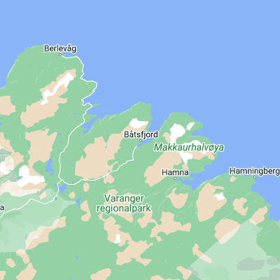 Map showing location of Båtsfjord (70.634450, 29.718480)