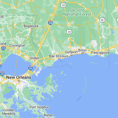 Map showing location of Bay Saint Louis (30.308810, -89.330050)