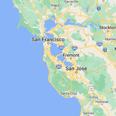 Map showing location of Bay Slough (37.549100, -122.237190)