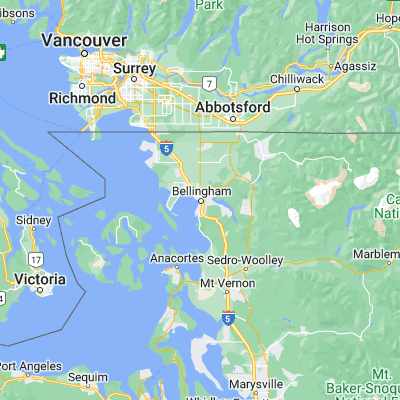 Map showing location of Bellingham (48.759550, -122.488220)