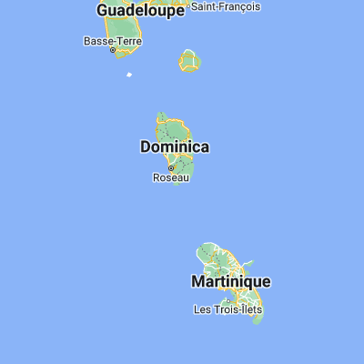 Map showing location of Berekua (15.233330, -61.316670)