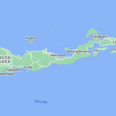 Map showing location of Beru (-8.628200, 122.222200)