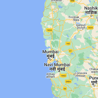 Map showing location of Bhayandar (19.300000, 72.850000)