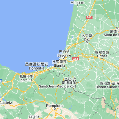 Map showing location of Biarritz (43.480120, -1.555580)