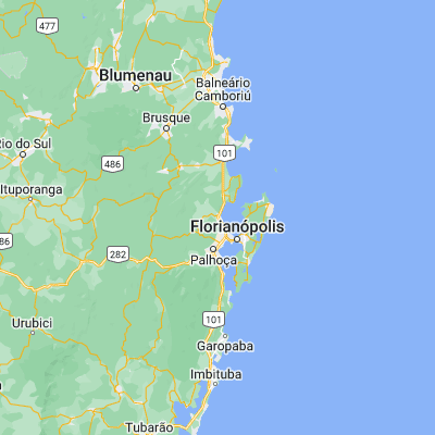 Map showing location of Biguaçu (-27.494170, -48.655560)