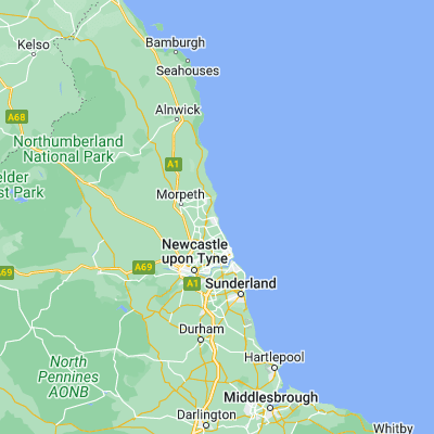 Map showing location of Blyth (55.127080, -1.508560)