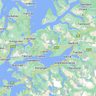 Map showing location of Bogen (68.526470, 16.992800)