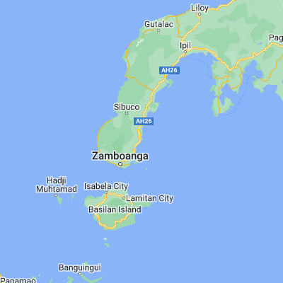 Map showing location of Bolong (7.098330, 122.239170)