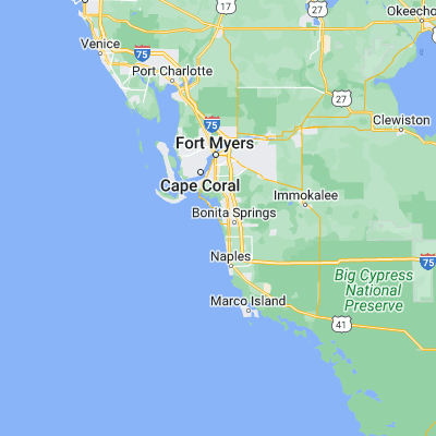 Map showing location of Bonita Beach (26.351470, -81.855090)
