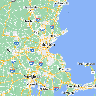 Map showing location of Boston (42.358430, -71.059770)