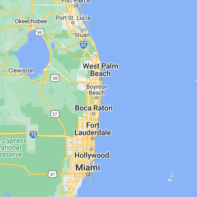 Map showing location of Boynton Beach (26.525350, -80.066430)