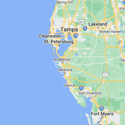 Map showing location of Bradenton (27.498930, -82.574820)