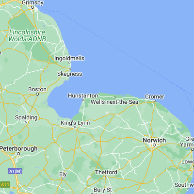 Map showing location of Brancaster (52.963270, 0.640300)
