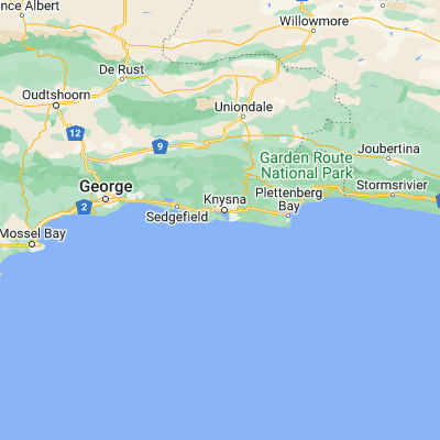 Map showing location of Brenton-on-Sea (-34.072500, 23.027260)